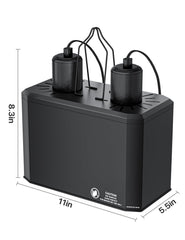 LURMMUE dual dome lamp fixture back view highlights independent dual switches for day night control