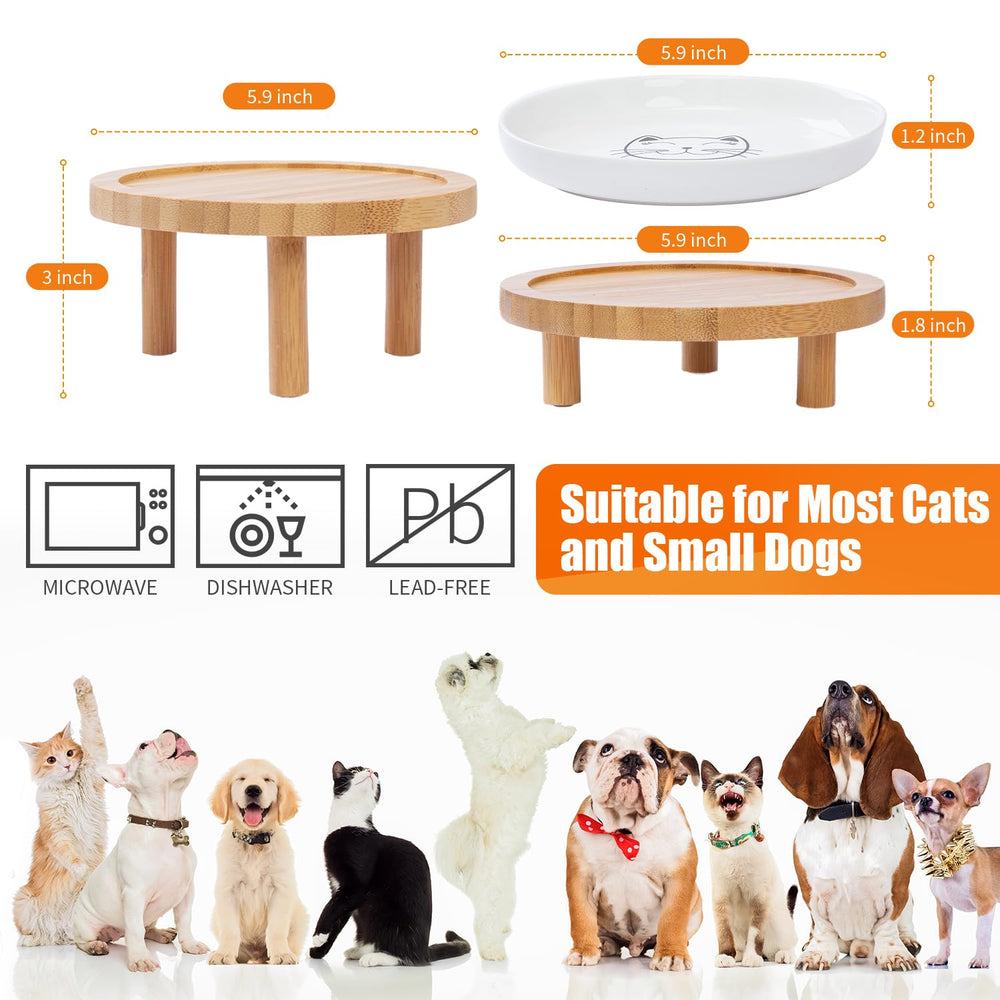 Lusifaco 5.9-inch wide dishes minimize whisker fatigue during meals.