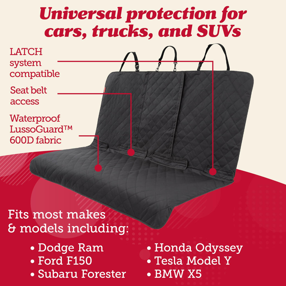 Lusso Gear dog seat cover non-slip back keeps your dog secure on bumpy rides