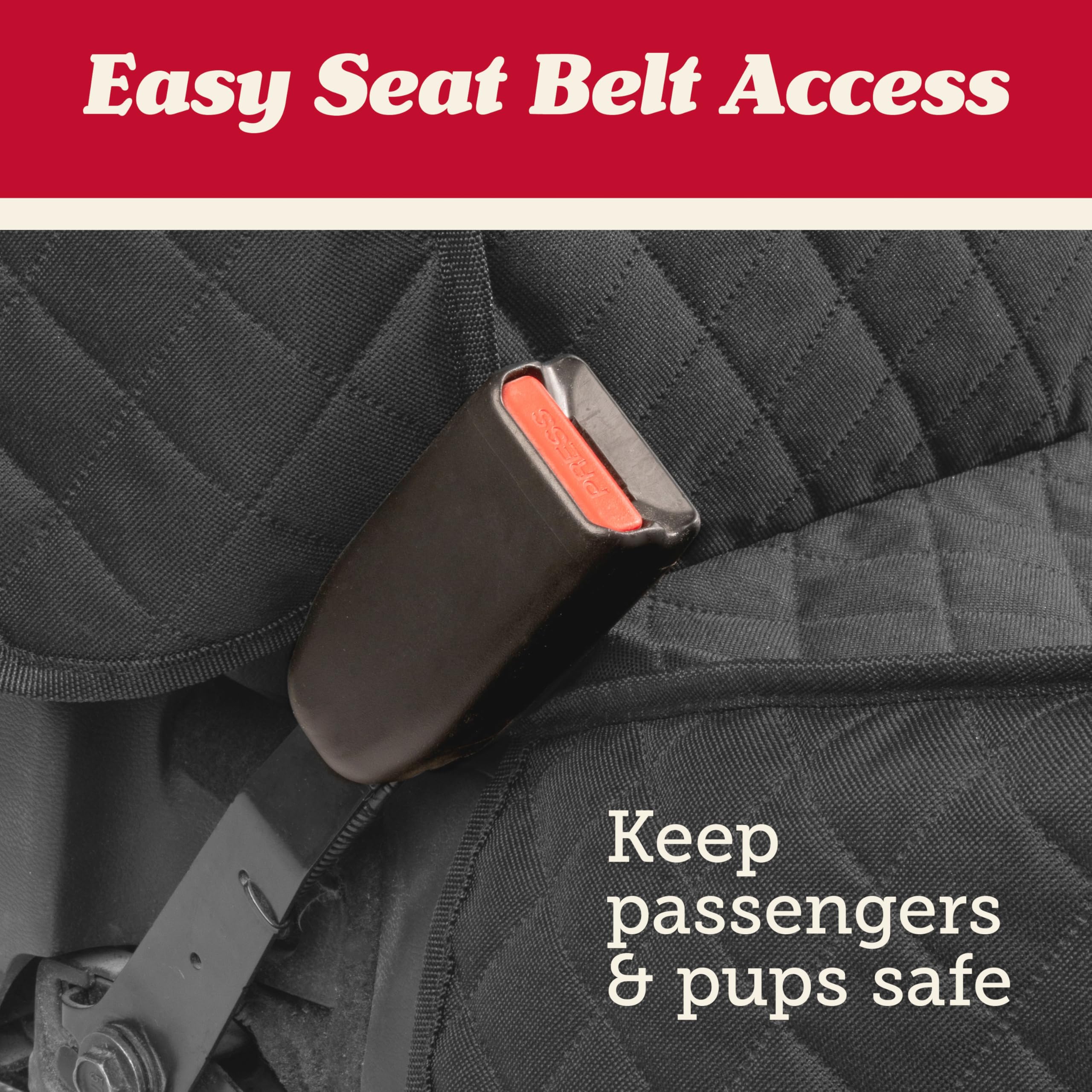 Lusso Gear side-flaps protect seat edges from claws and spills.