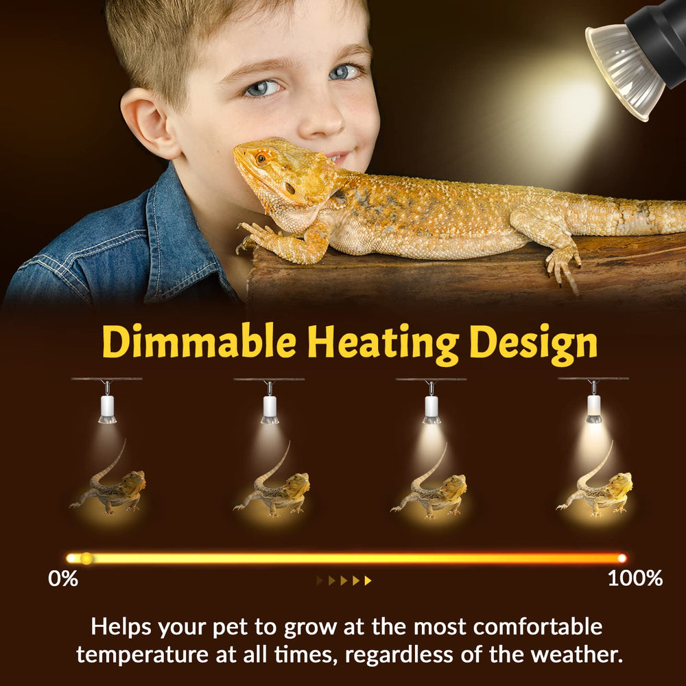 Lustaled E26 base installation guide demonstrates easy setup for reptile habitats.