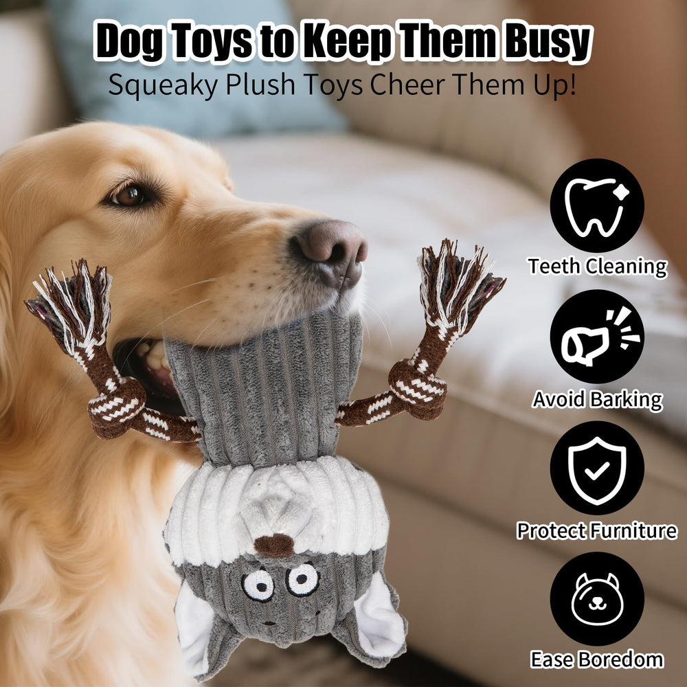 Luudoogs 5-pack black bear toy close-up durable plush for tug-of-war.