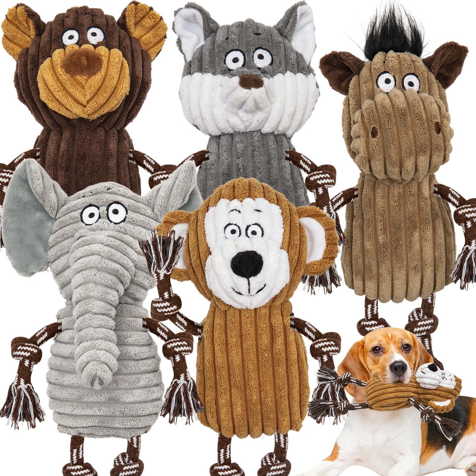 Luudoogs 5-pack monkey toy close-up for interactive play and stimulation.