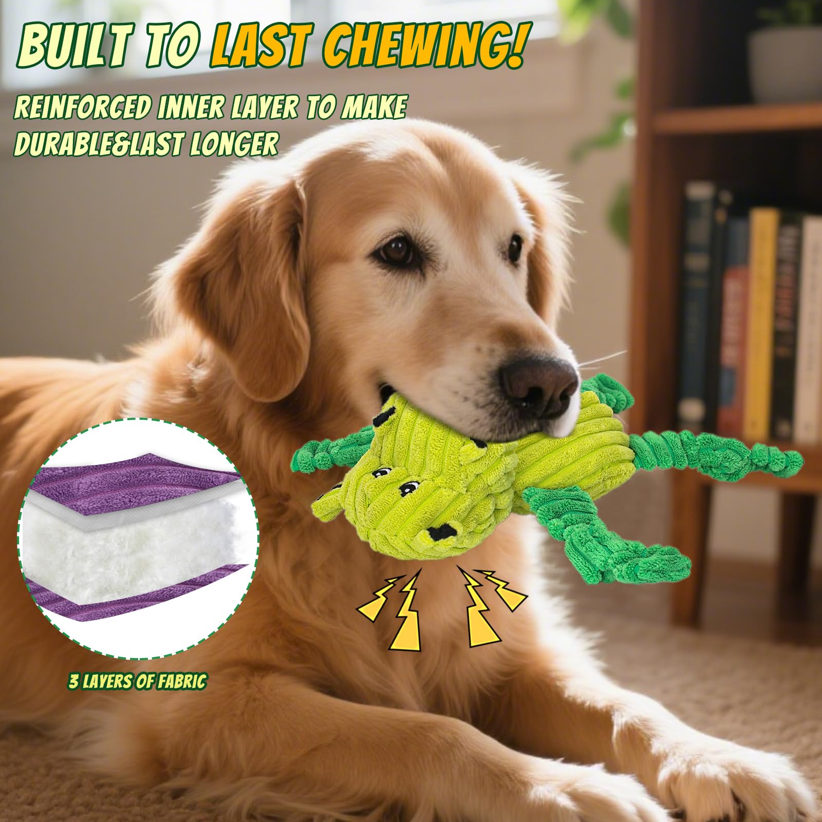 Luudoogs elephant plush squeaky toy sparks hunting instincts with enticing squeaks during solo or interactive play.