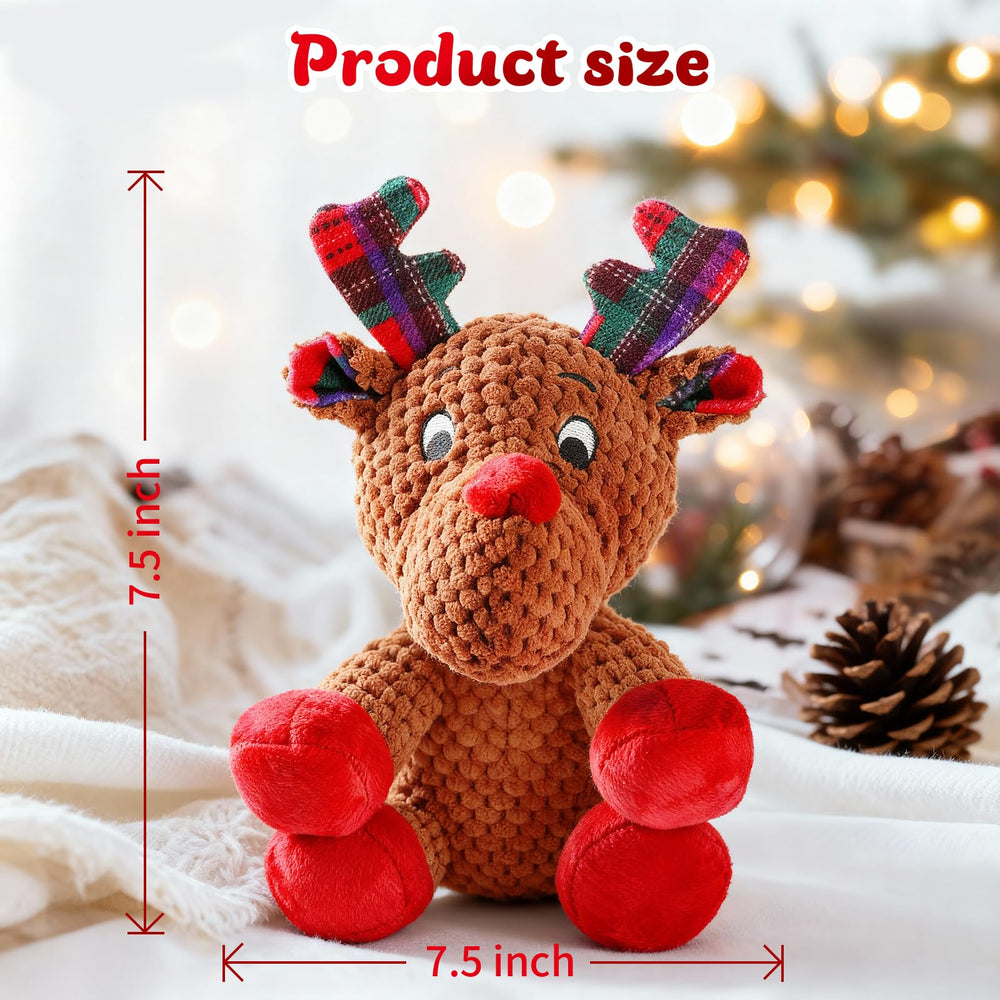 Luudoogs Christmas dog toy brown body demonstrates durable construction for lasting play