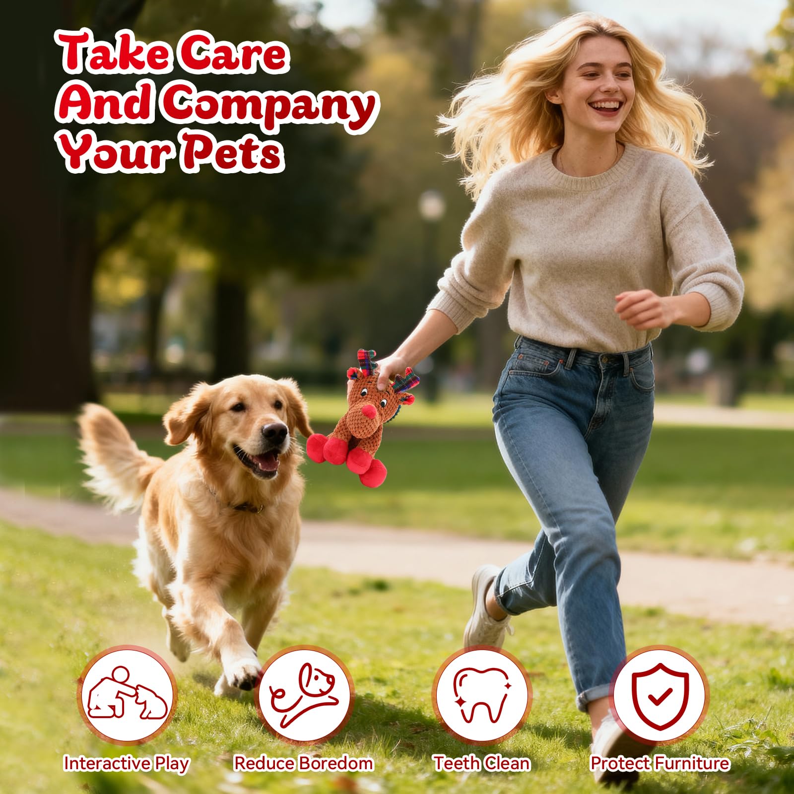 Luudoogs Christmas dog toy durable seams emphasize long-lasting chews