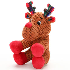 Luudoogs Christmas dog toy red nose close-up shows durable, chewer-friendly design