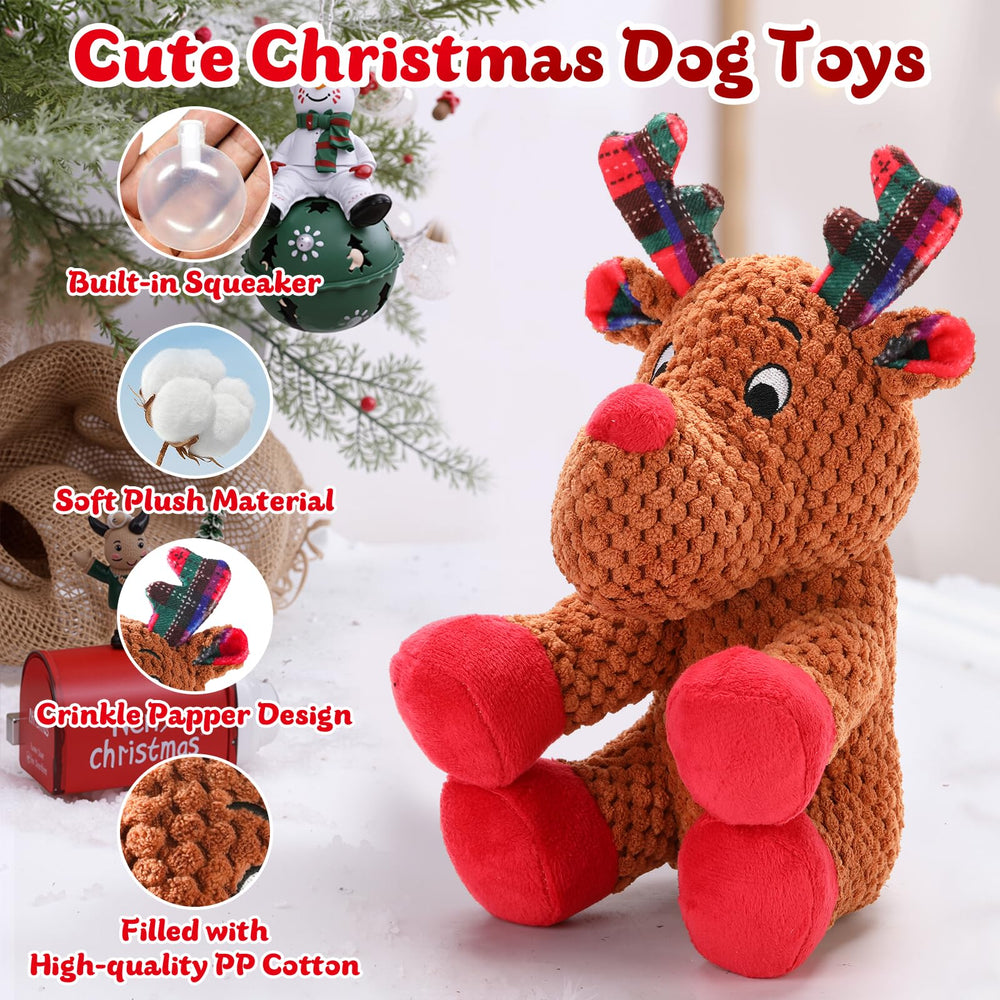 Luudoogs Christmas dog toy with squeaker engages dogs during interactive play