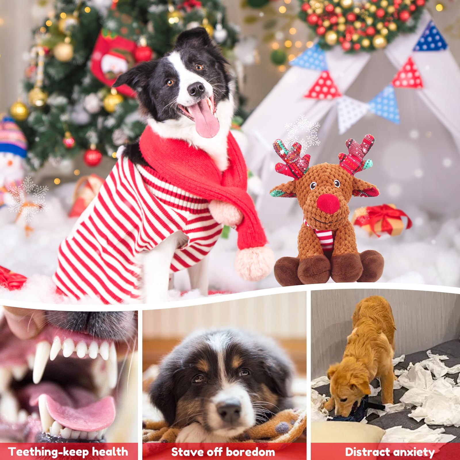 Luudoogs corduroy-reindeer plush with double stitching for durability.