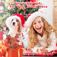 Luudoogs elk squeaky toy with crinkle ears stimulates curiosity during play.