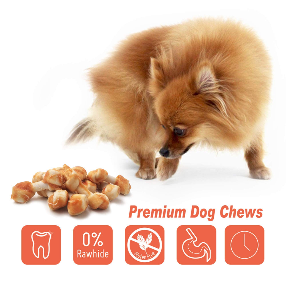 LuvChew Chicken bone chew texture closeup demonstrates dental-friendly design.