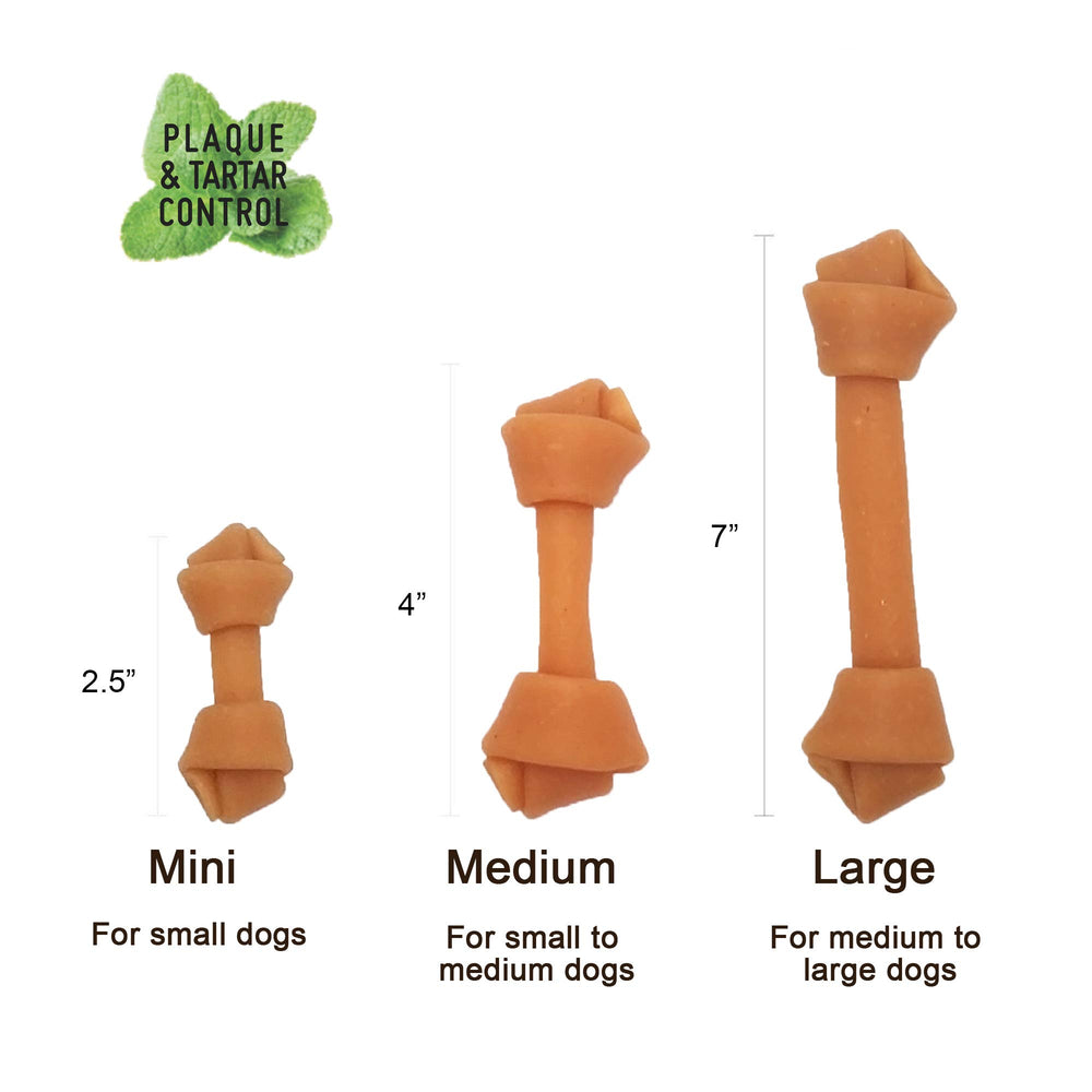 LuvChew mini dog chew bones texture close-up highlights crunchy bite