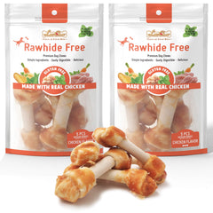 LuvChew Premium Dog Bones real chicken pack shot highlighting wholesome ingredients for dogs.