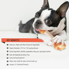 LuvChew Rawhide-free bones pack-assembly highlights safe, easily digestible chew.
