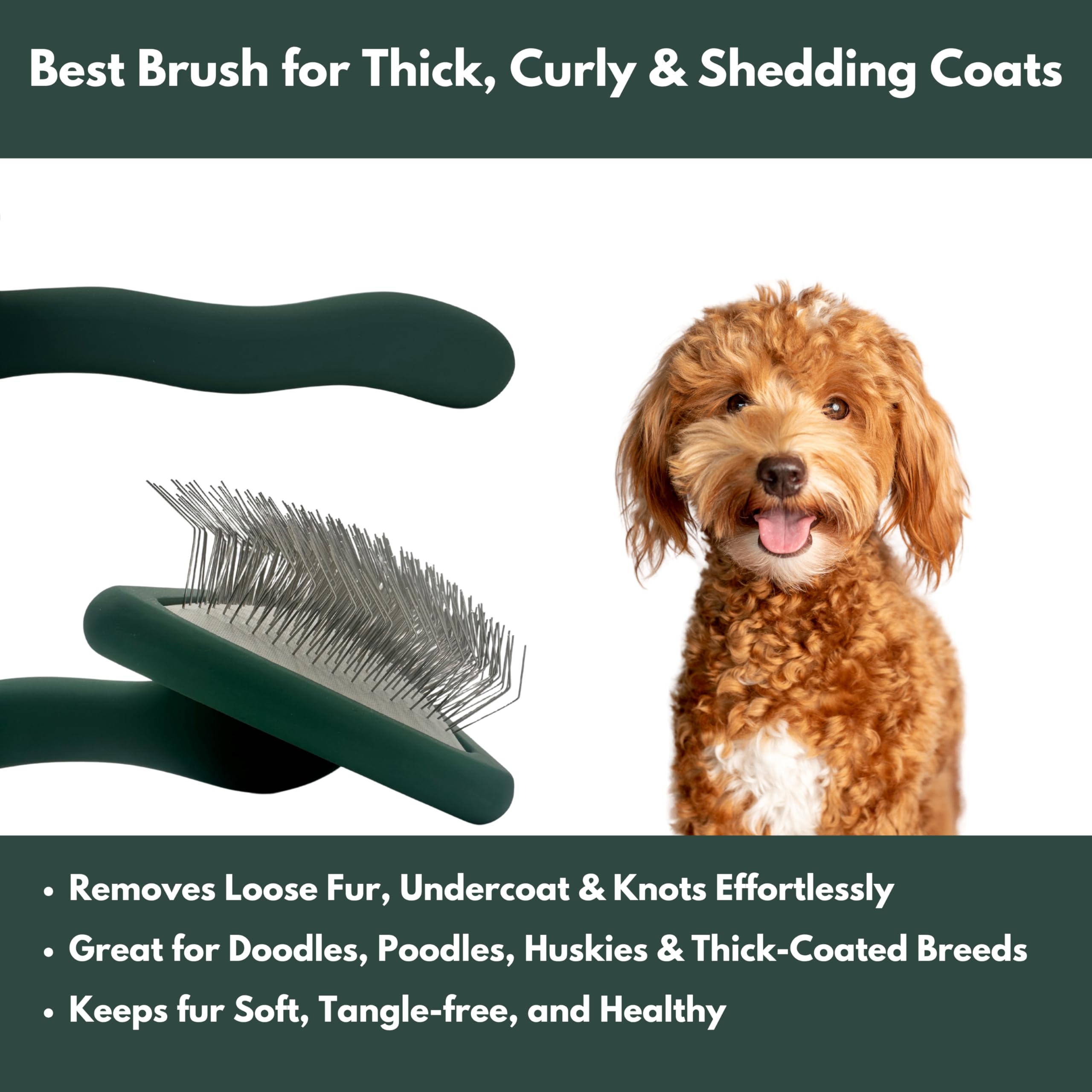 LUXFUR Premium dog slicker brush detangling doodle fur for smooth coats.
