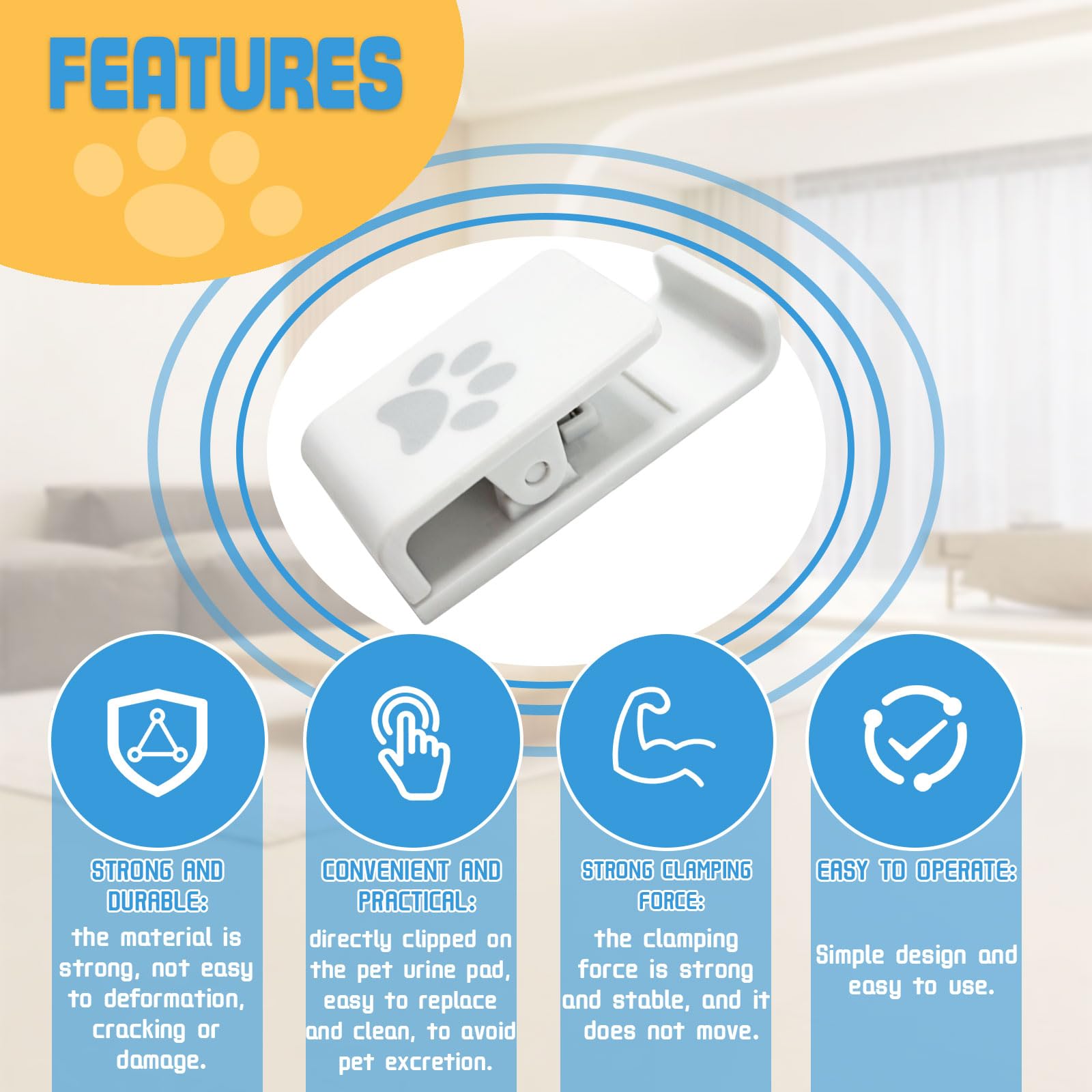 Luxify dog pee pad holder inside view highlights compact 2.1 x 0.98 x 0.78 inch frame.