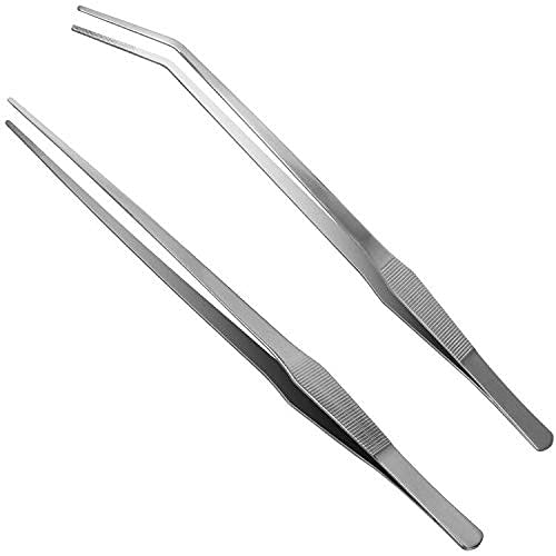 Luxiv aquarium tweezers 15in straight tip for precise plant placement in tanks