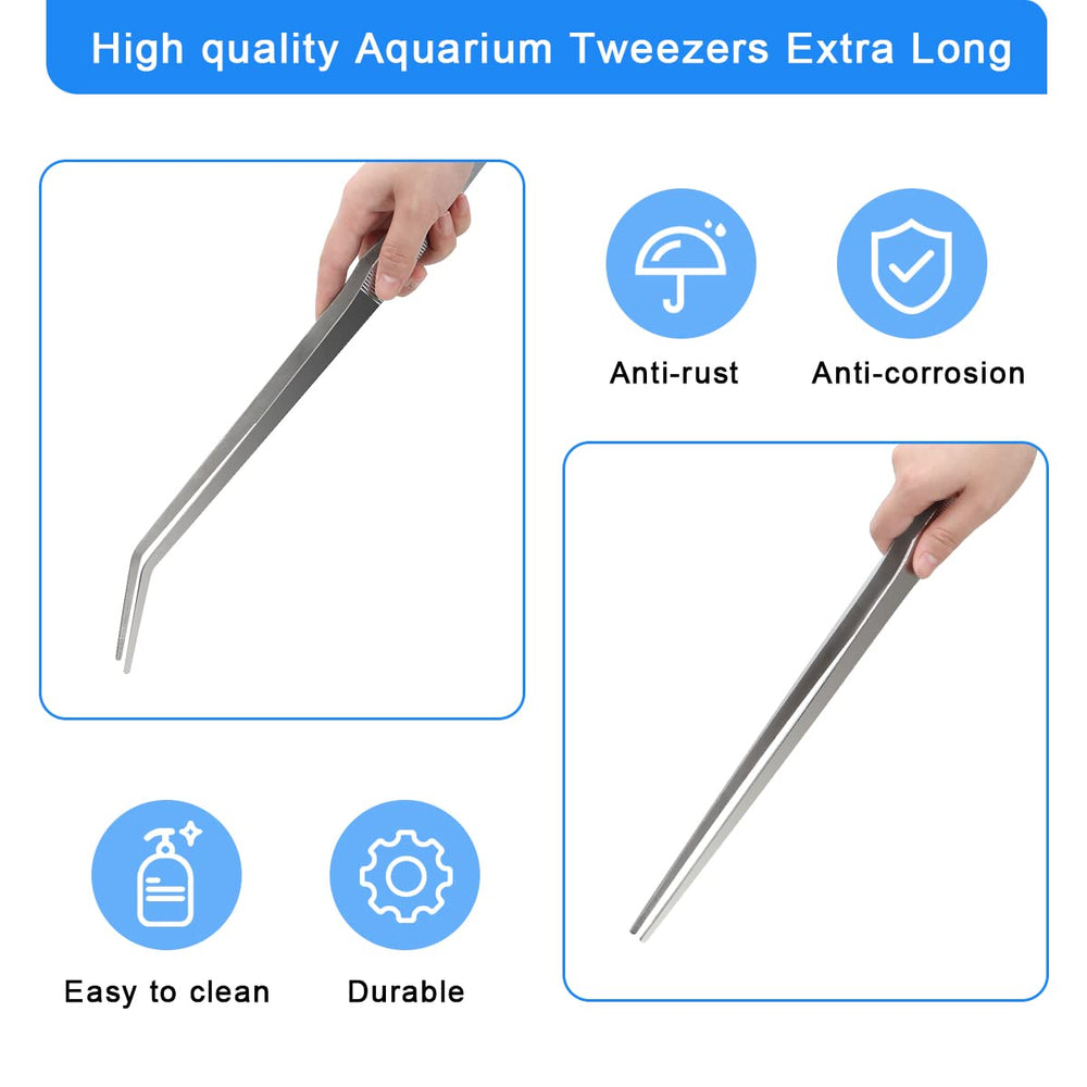 Luxiv aquarium tweezers with non-slip handle reduce slips during use