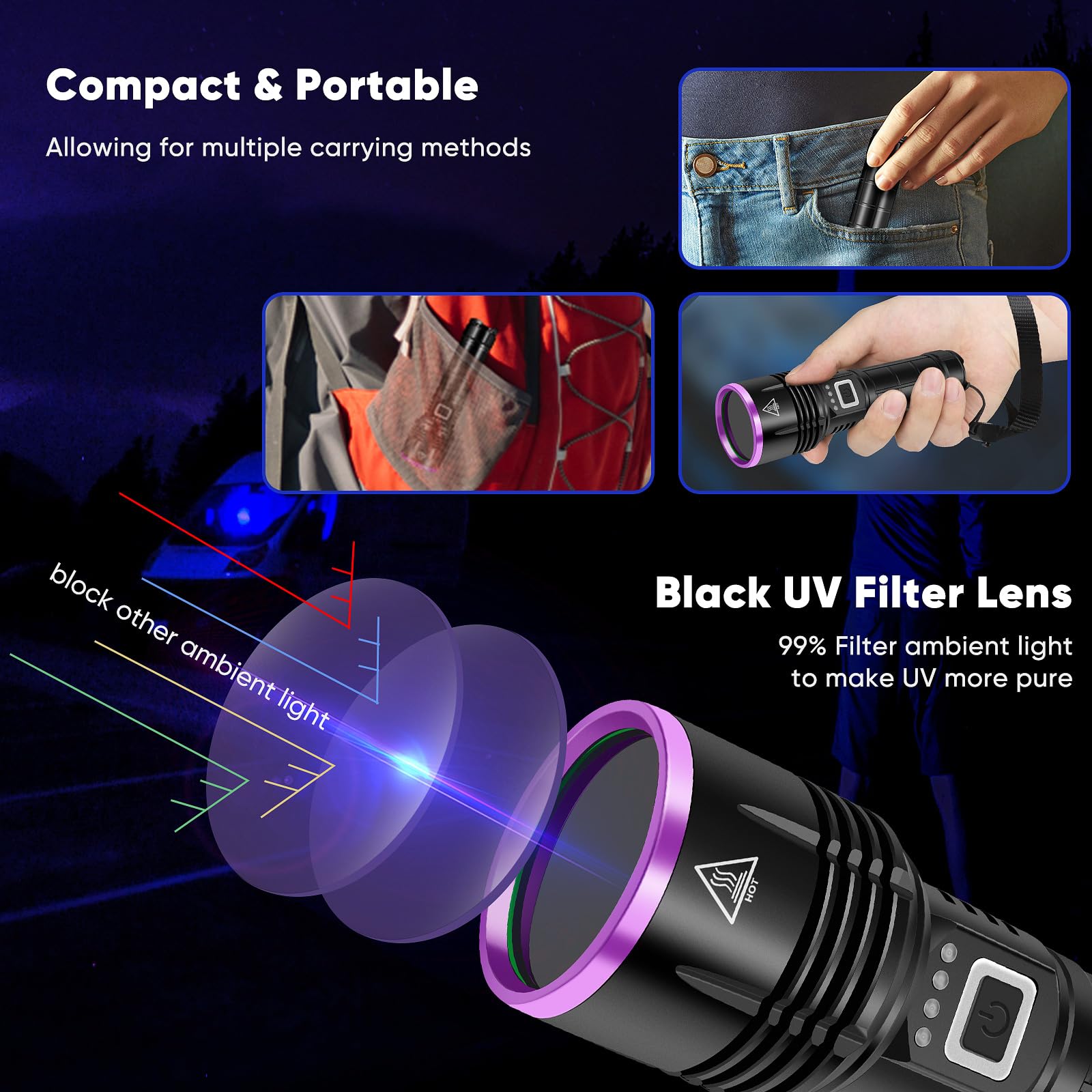 LUXNOVAQ UV flashlight rock hunting glow boosts discovery of Yooperlites and minerals.