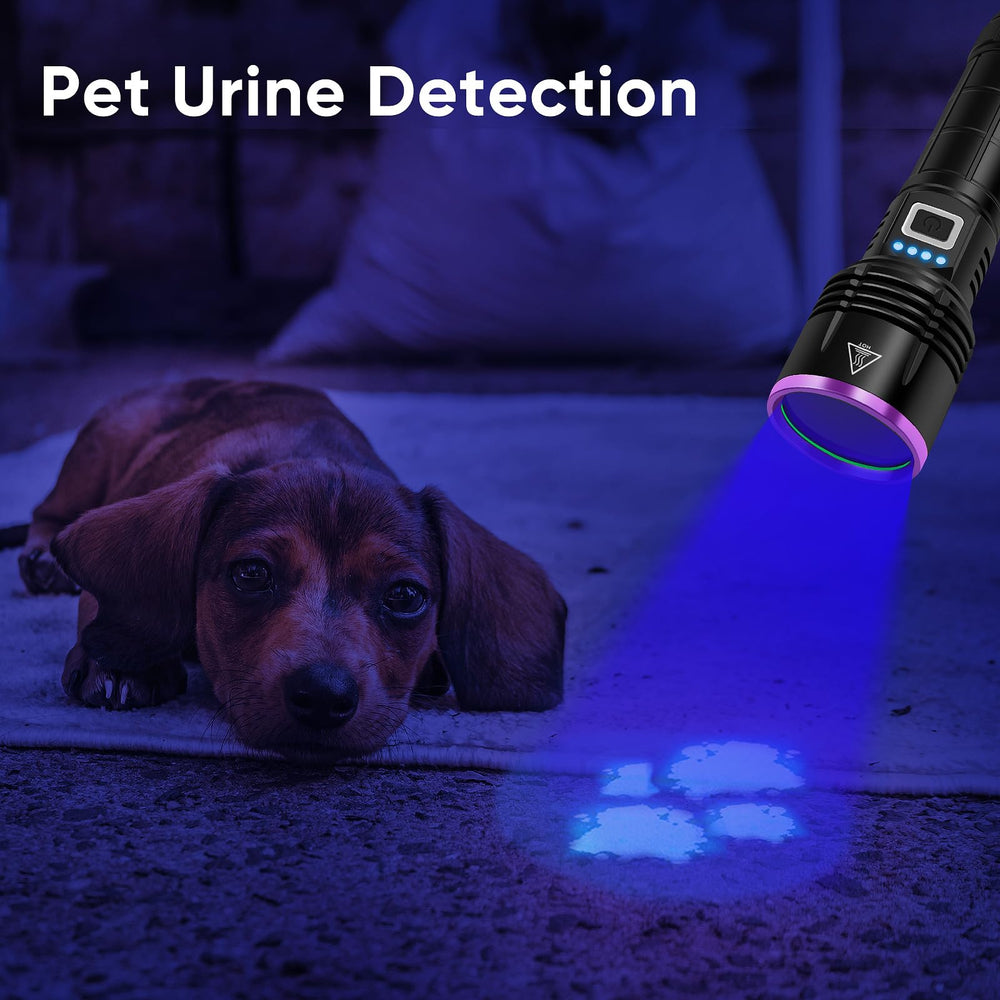 LUXNOVAQ UV flashlight side profile emphasizes compact design for travel and outdoor use.