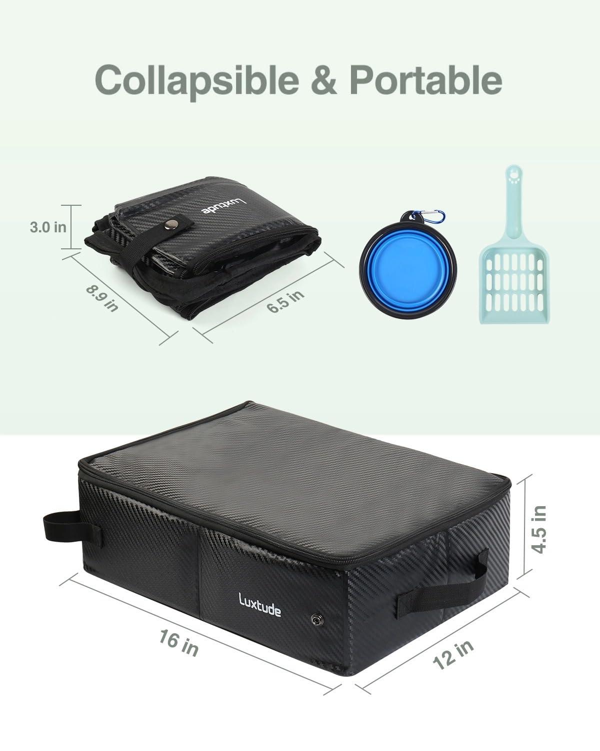 Luxtude interior pocket and scoop help keep cat items organized