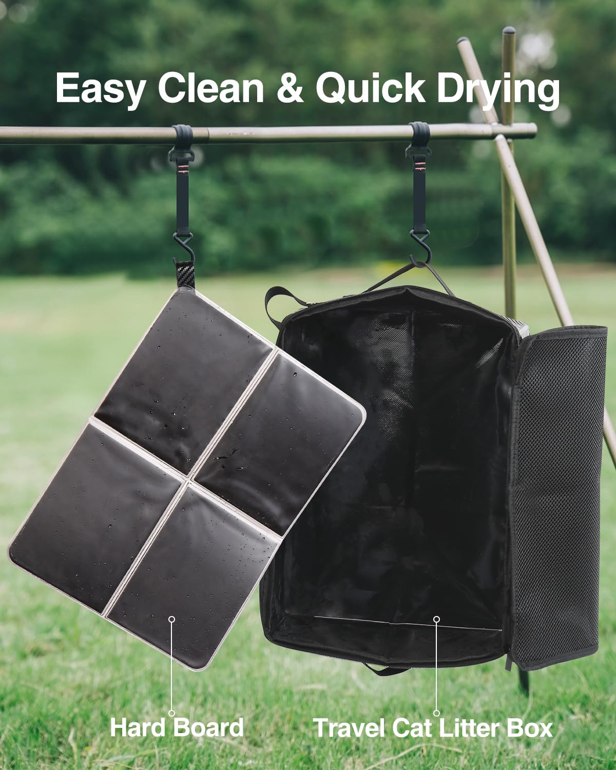 Luxtude large litter box dimensions show spacious option for bigger cats during travel