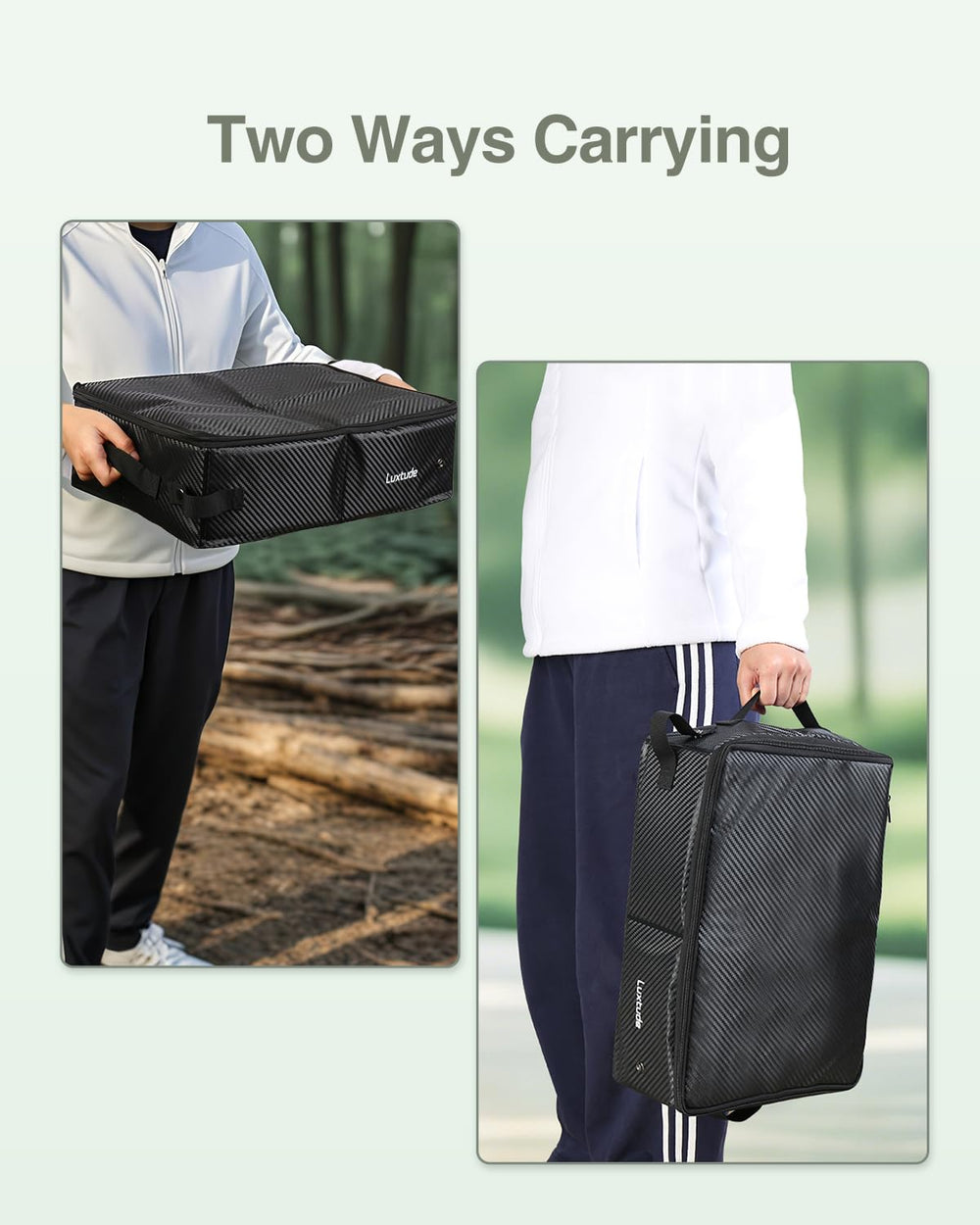 Luxtude litter box with scoop emphasizes convenient setup during trips