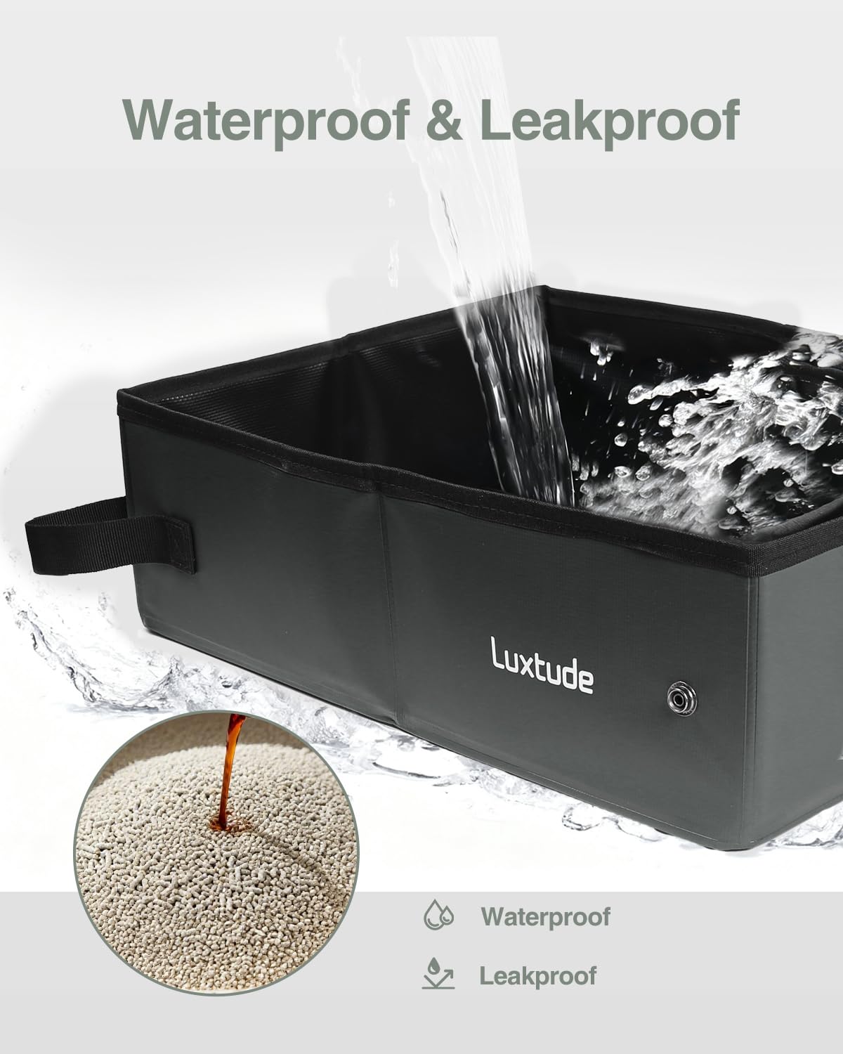 Luxtude portable litter box no-odor construction keeps spaces fresh