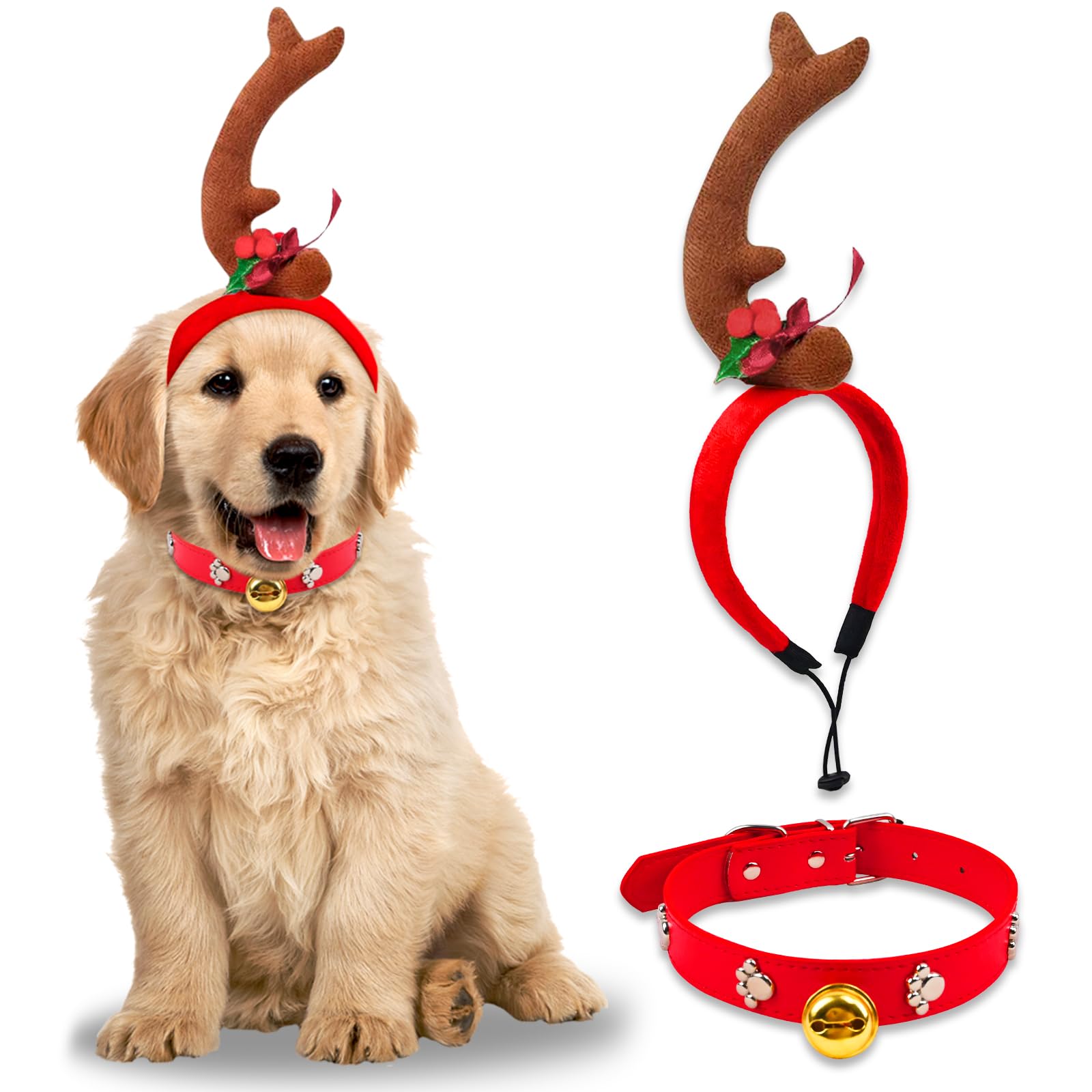 Luzcexs dog-antler-headband-brown keeps your pup festive and comfortable during celebrations.