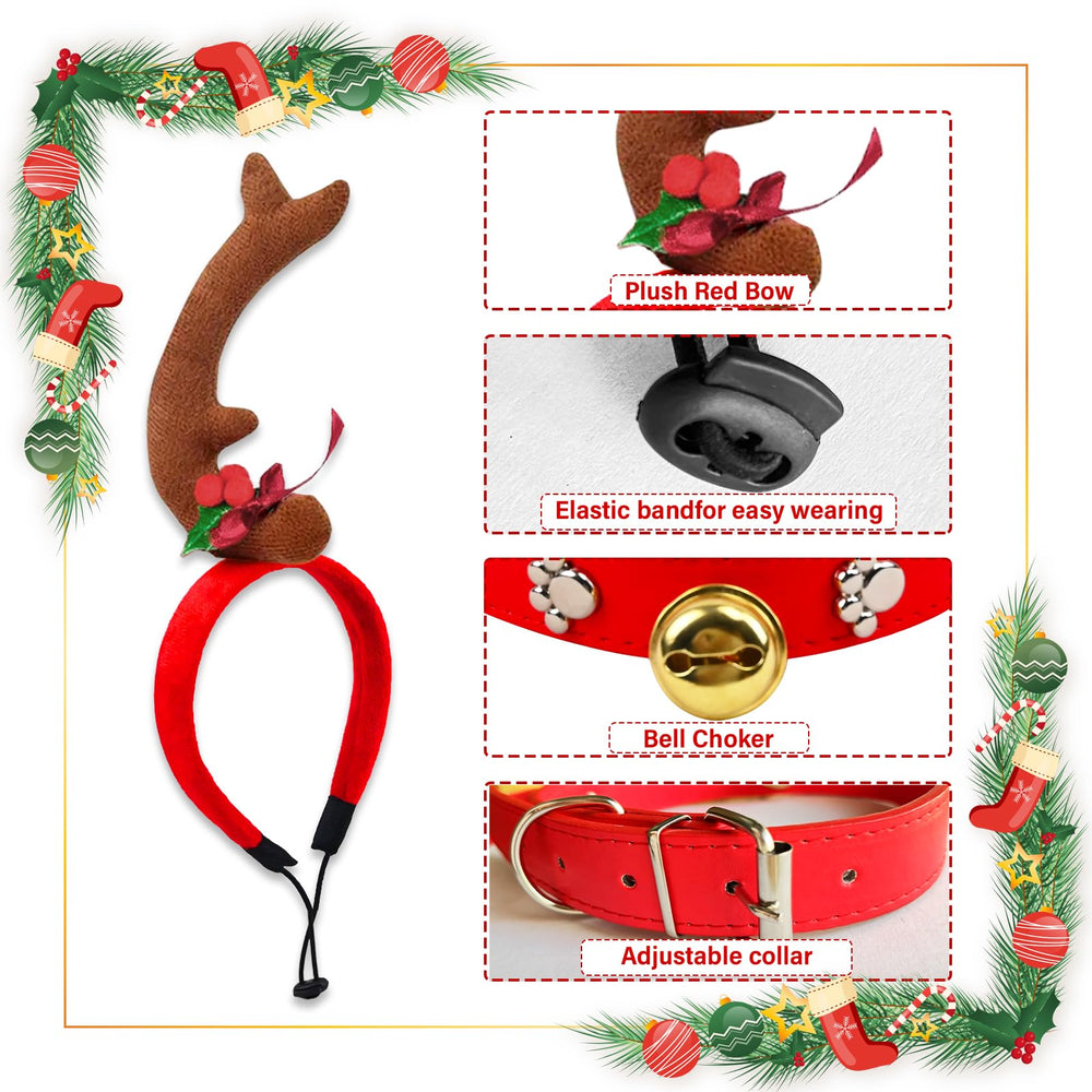 Luzcexs reindeer-antlers-headband-adjustable provides easy fit for medium to large dogs.
