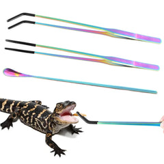 LveSunny feeding tongs straight tip for precise reptile feeding control.