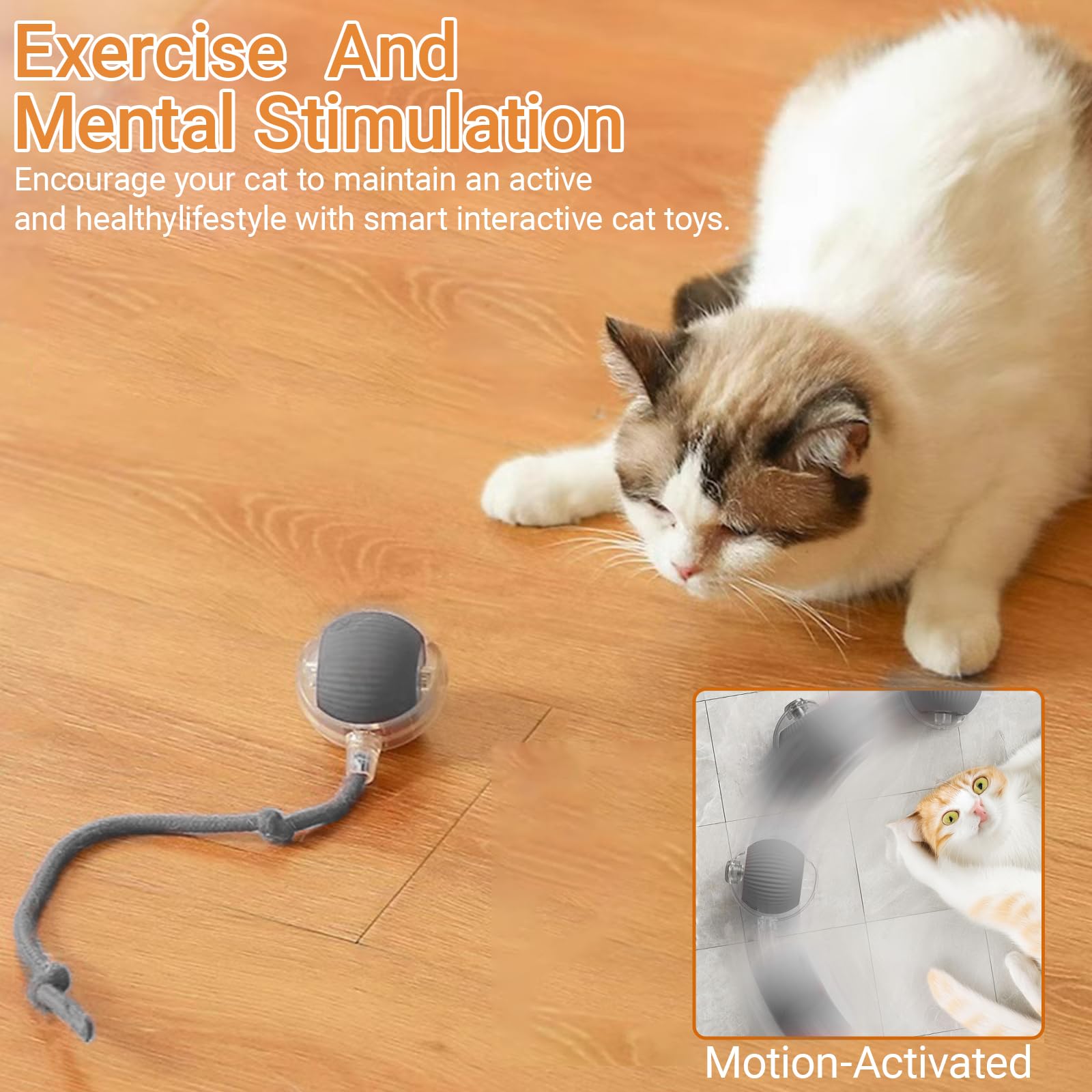 LVTEJPI Interactive Ball Grey side-angle captures dynamic motion for exercise.