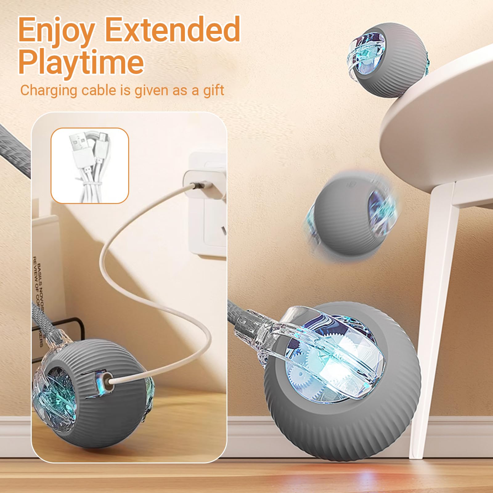 LVTEJPI Interactive Ball speed-modes show adjustable intensity for energy levels.