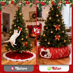 LVUVXVAV cat tunnel bed Christmas tree skirt design blends decor and pet space