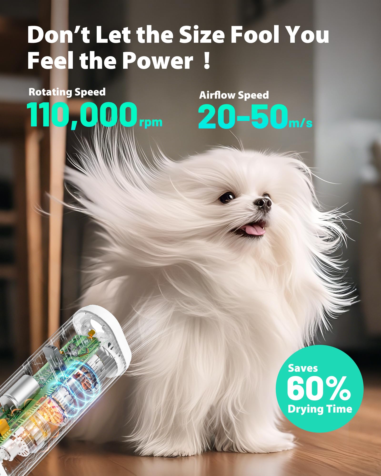 L&W BROS quiet brushless motor delivers calm sounds during grooming sessions.