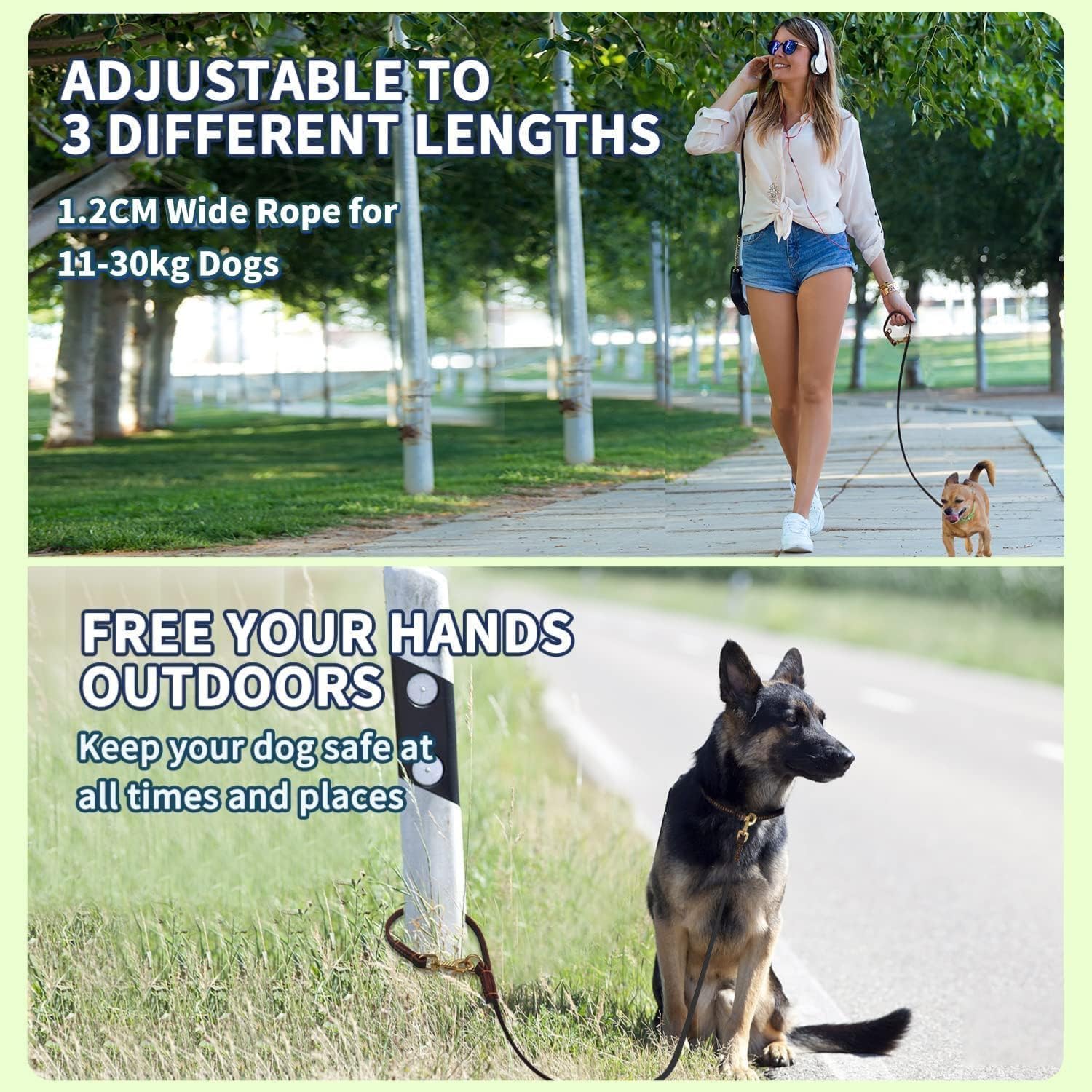 LWBMG correa de cuero para paseos diarios ideal para perros de distintos tamaños.