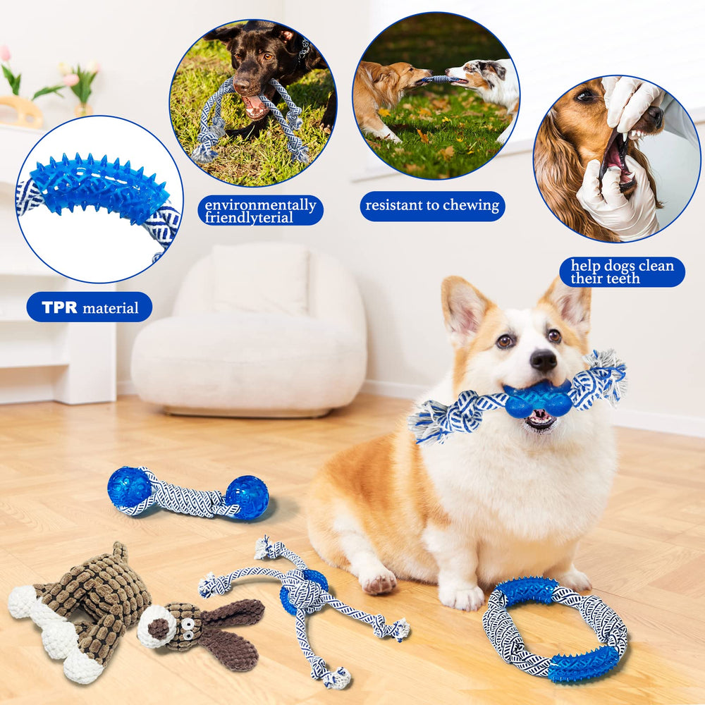 LWBMG dog rope toy teething texture close-up supporting teething-friendly chews