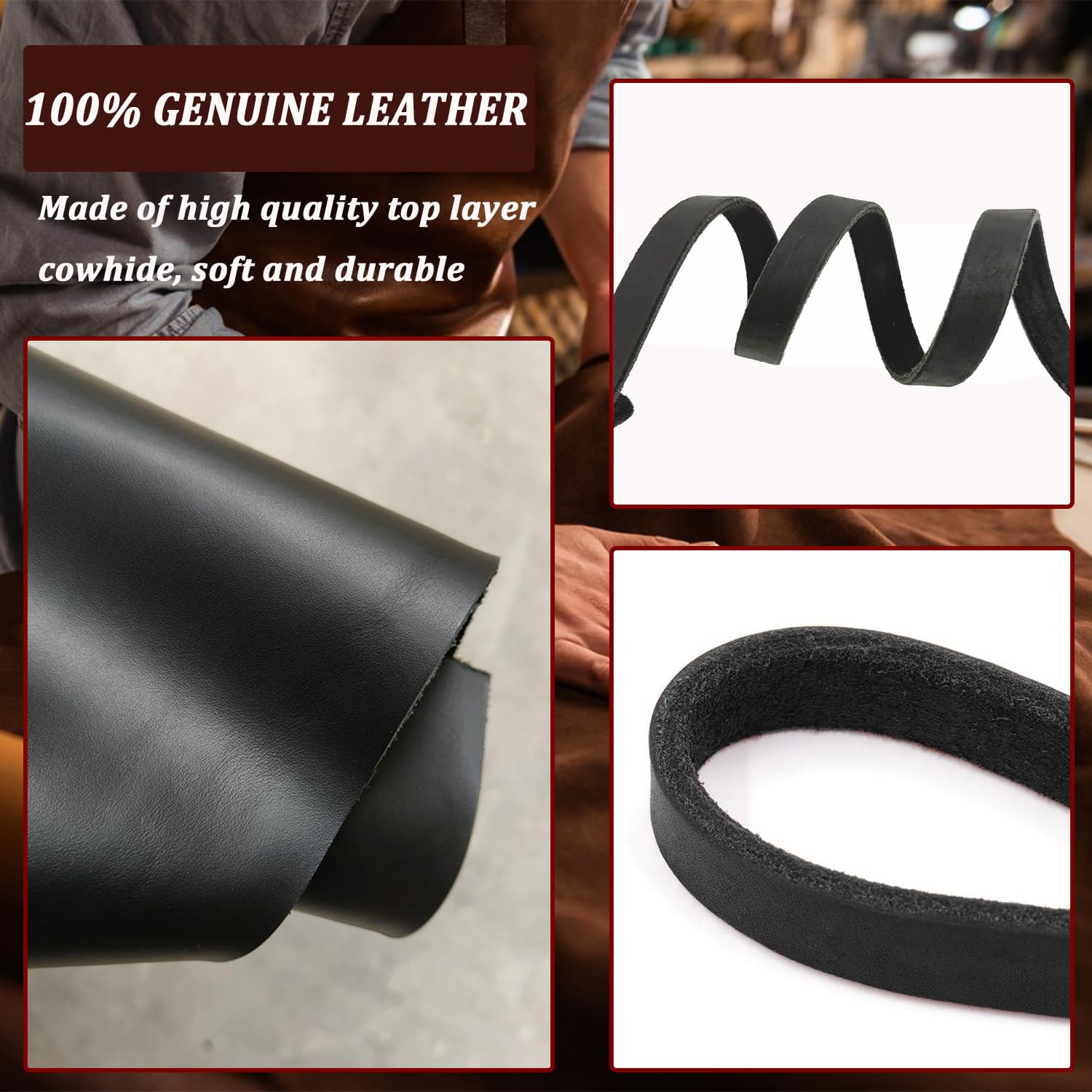 LWBMG leather dog leash with pure copper hook for secure training.