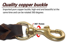 LWBMG leather dog leash 8ft training scene demonstrates versatility for training and walking.