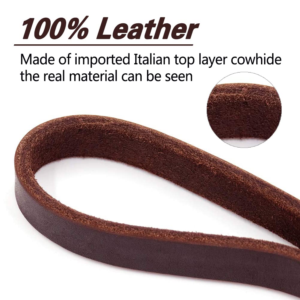 LWBMG leather dog leash strong tensile strength supports durable daily use.