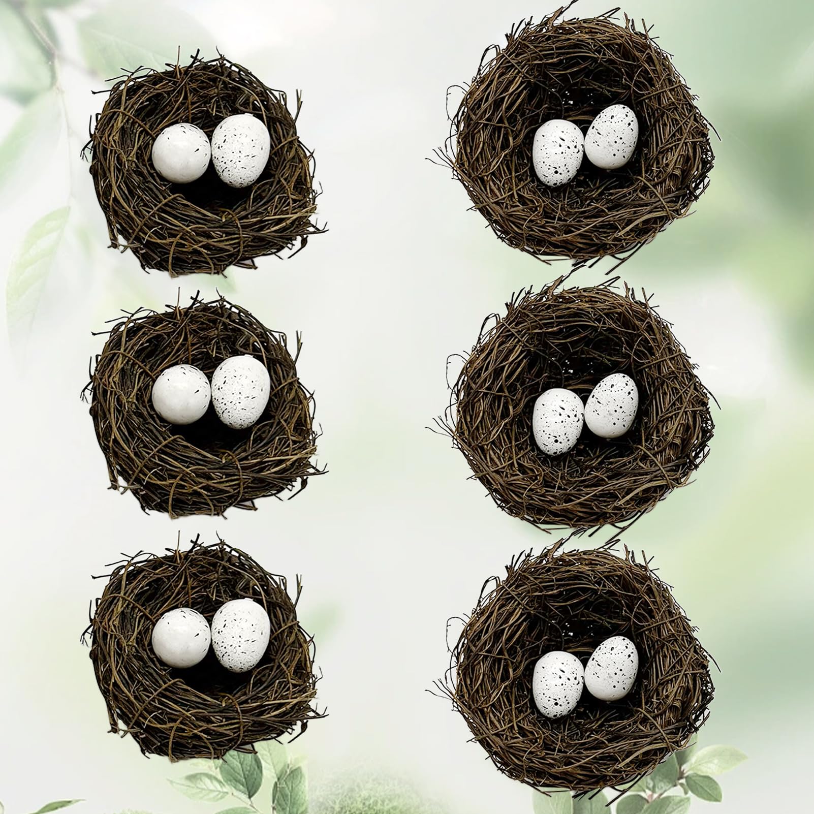 LWINGFLYER bird nest close-up highlights natural rattan texture for crafts.