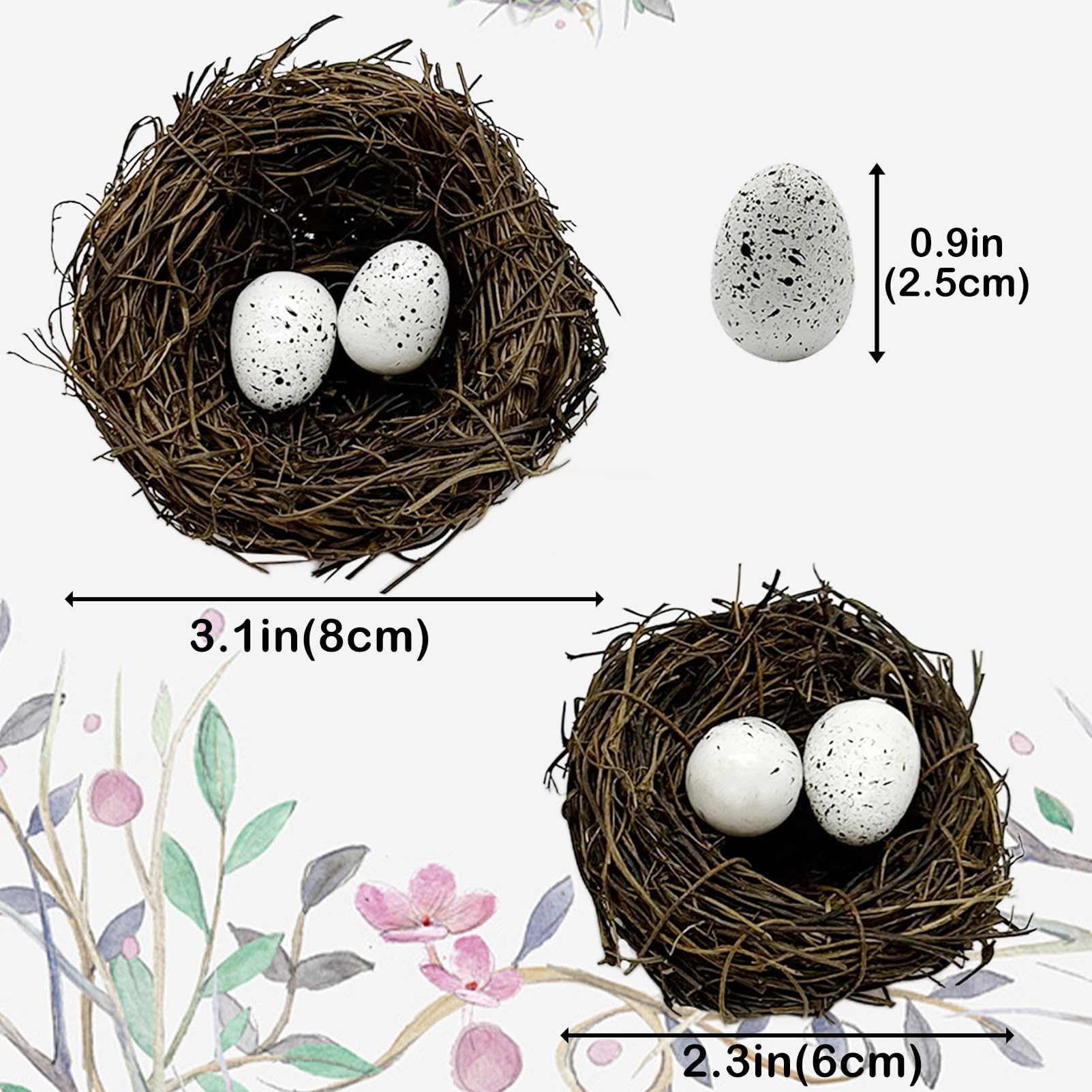 LWINGFLYER bird nest set displays mixed sizes, ideal for seasonal displays.