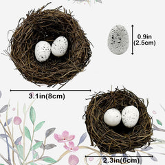 LWINGFLYER bird nest set displays mixed sizes, ideal for seasonal displays.