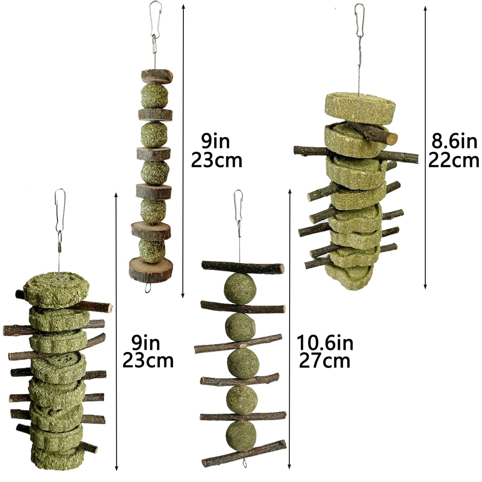 LWINGFLYER jouet en bois de pomme pour chinchilla et hamster, favorise l'usure naturelle des dents.