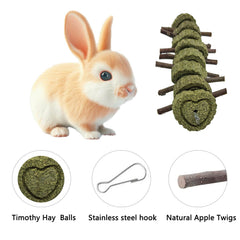 LWINGFLYER jouet suspendu en bois pomme pour lapin, pratique et durable.