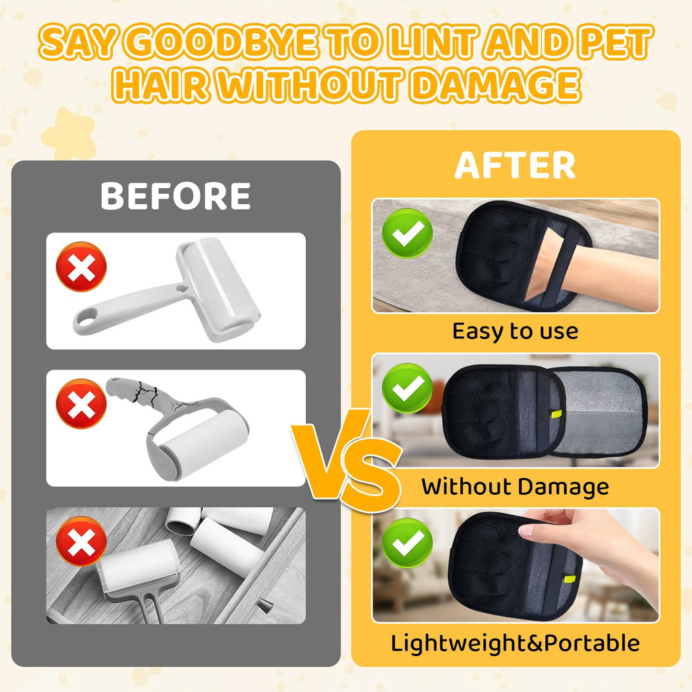 LWMUQUK Pet Hair Glove on clothing fabric quick lint removal
