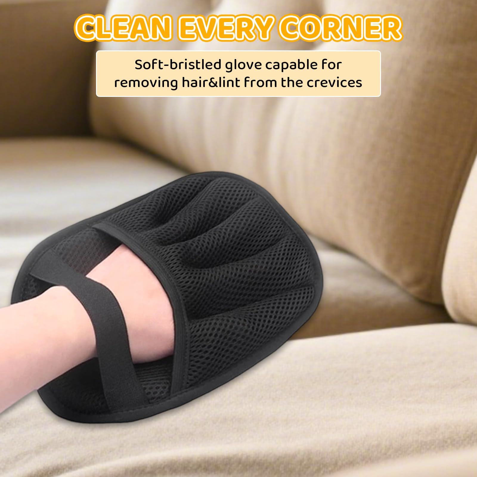 LWMUQUK Pet Hair Glove on couch upholstery effective fur pickup