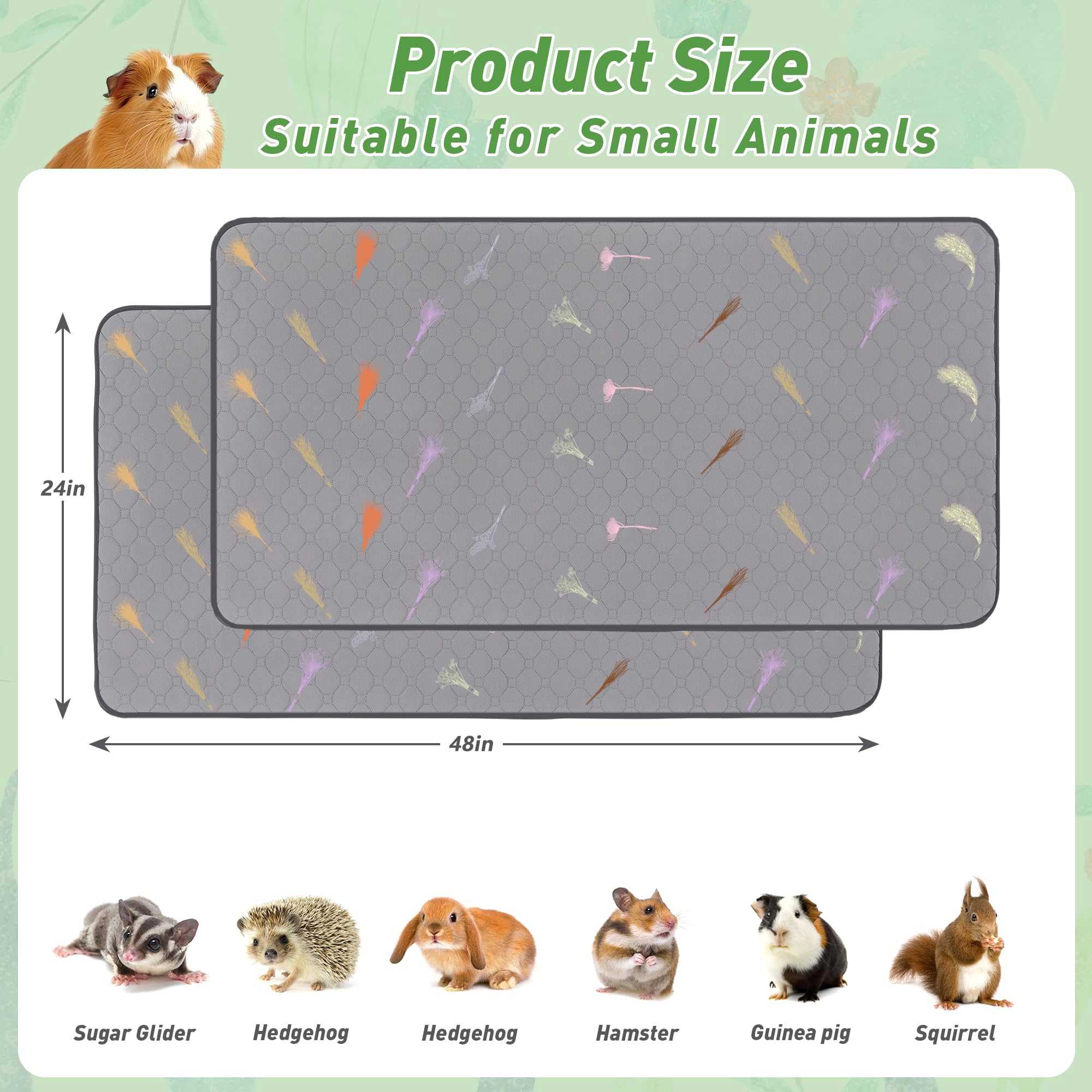 LWYMX guinea pig cage liner absorbent layer wicks moisture for a drier surface