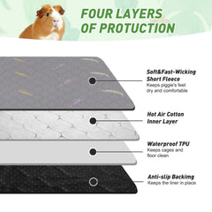 LWYMX guinea pig cage liner anti-slip bottom stays in place for stability
