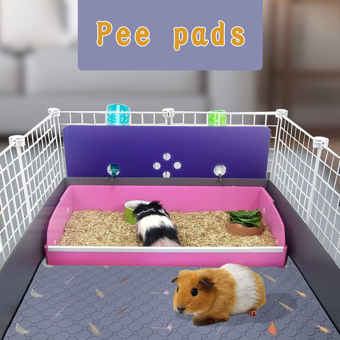 LWYMX guinea pig cage liner easy-clean setup supports tidy living space